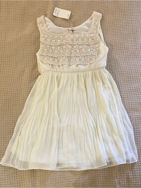 Crochet bib pleated Flared Bohemian Tank dress